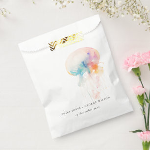 Farbenfrohe Hochzeit der Quallenvögel Geschenktütchen