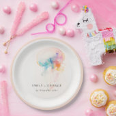 Farbenfrohe Hochzeit der Quallenvögel Pappteller (Party)