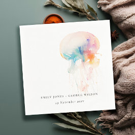 Farbenfrohe Hochzeit der Quallenvögel Serviette