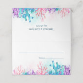 Farbenfrohe Hochzeit des Korallenriffs Platzkarte (Außenseite Aufgefaltet)