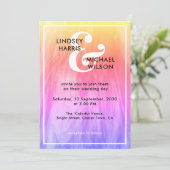 farbenfrohe Hochzeit Einladung (Stehend Vorderseite)