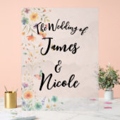 Farbenfrohe Hochzeit mit floralen Butterfly Acrylschild (Hochzeit)