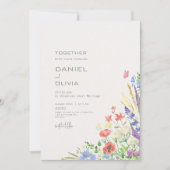 farbenfrohe Hochzeit mit floralen Wasserfarben Einladung (Vorderseite)