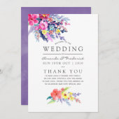 farbenfrohe Hochzeit mit floralen Wasserfarben Programm (Vorne/Hinten)