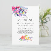 farbenfrohe Hochzeit mit floralen Wasserfarben Programm (Stehend Vorderseite)