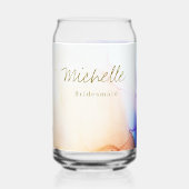 Farbenfrohe Hochzeit mit Namen Bridesmaid Dosenglas (Vorderseite)