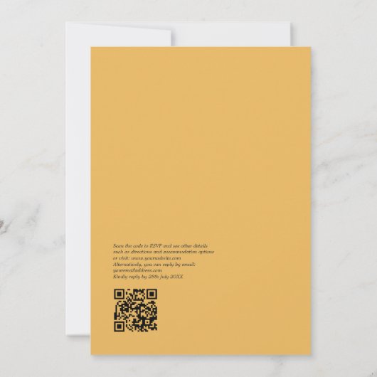 Farbenfrohe Hochzeit mit QR-Code Einladung (Rückseite)