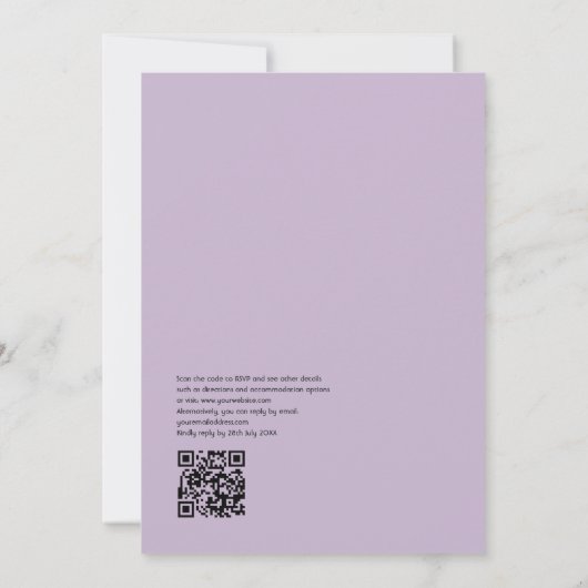 Farbenfrohe Hochzeit mit QR-Code Einladung (Rückseite)