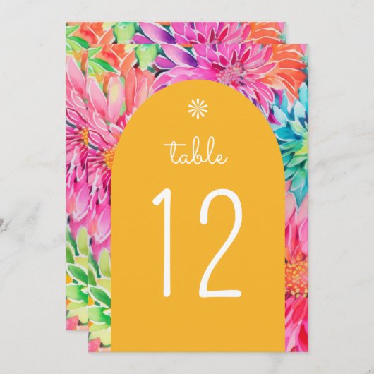 Farbenfrohe Hochzeit mit tropischer Wasserfarbe Einladung (Vorne/Hinten)