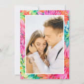 Farbenfrohe Hochzeit mit tropischer Wasserfarbe Save The Date (Rückseite)