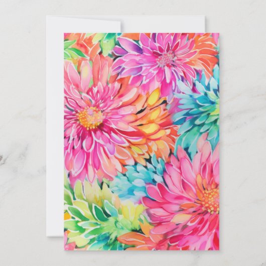 Farbenfrohe Hochzeit mit tropischer Wasserfarbe Save The Date (Rückseite)