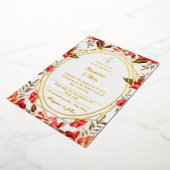 Farbenfrohe Hochzeit Moderner botanischer Blumenga Folieneinladung (Gedreht)