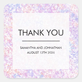 Farbenfrohe Hochzeit Vielen Dank Quadratischer Aufkleber