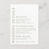 Farbenfrohe Hochzeitsdetails der wilden Blume Begleitkarte (Vorderseite)