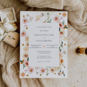 Farbenfrohe Hochzeitseinladung mit Spring Florals Einladung