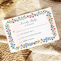 Farbenfrohe Hochzeitseinladung mit Wildblumen im S