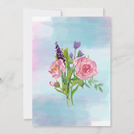 Farbenfrohe Hochzeitsfeier Einladung (Rückseite)