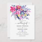 Farbenfrohe Hochzeitsfeier Einladung (Vorderseite)