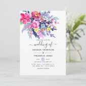 Farbenfrohe Hochzeitsfeier Einladung (Stehend Vorderseite)