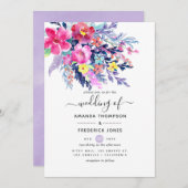 Farbenfrohe Hochzeitsfeier Einladung (Vorne/Hinten)