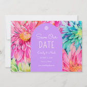 Farbenfrohe Hochzeitsfeier im tropischen Foto Save The Date (Vorderseite)