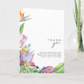 Farbenfrohe Hochzeitsfeier mit tropischer Flora Programm (Rückseite)