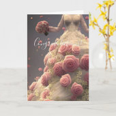 Farbenfrohe Hochzeitskarte für Blumenblumen - Brau Karte (Gelbe Blume)