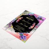 Farbenfrohe Hochzeitskarte mit Blumen Folieneinladung (Gedreht)