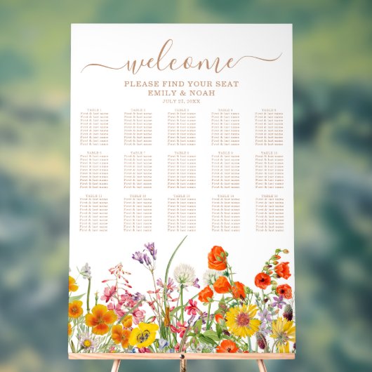 Farbenfrohe Hochzeitsskala für wild lebende Blume Acrylschild (Neutral)