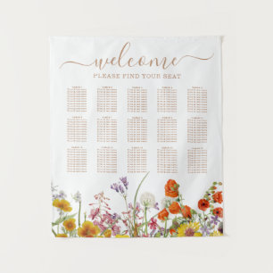Farbenfrohe Hochzeitsskala für wild lebende Blume Wandteppich