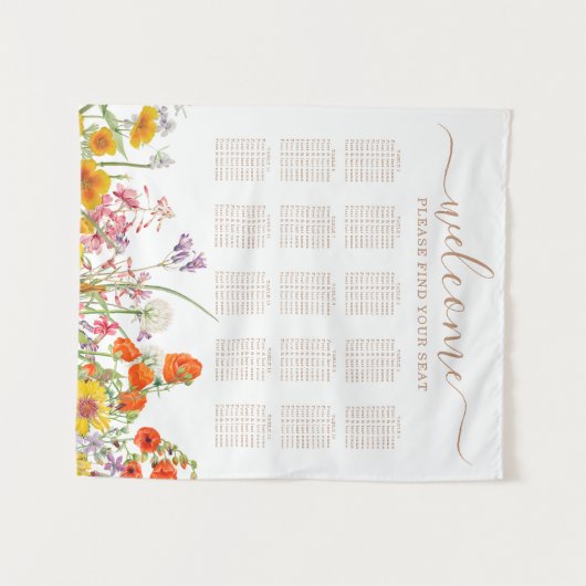 Farbenfrohe Hochzeitsskala für wild lebende Blume Wandteppich (Vorderseite (Horizontal))