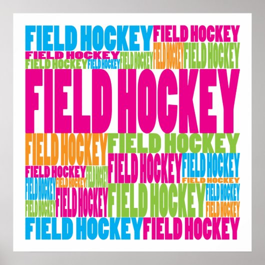 Farbenfrohe Hockey Poster (Vorne)
