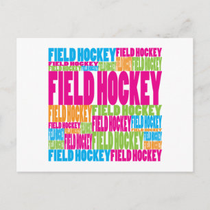 Farbenfrohe Hockey Postkarte