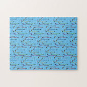 Farbenfrohe Hockey Sticks Blue Background Puzzle (Horizontal)