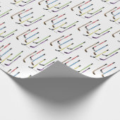 Farbenfrohe Hockey Sticks Kleines Muster Geschenkpapier (Ecke)