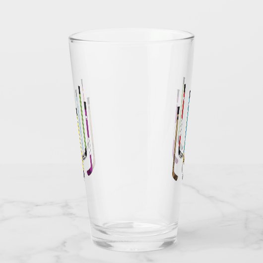 Farbenfrohe Hockeyschläger Glas (Rechts)