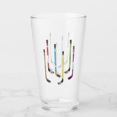 Farbenfrohe Hockeyschläger Glas (Vorderseite)