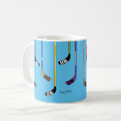 Farbenfrohe Hockeyschläger Kaffeetasse (Vorderseite Links)