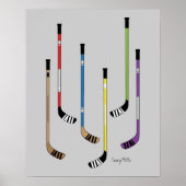Farbenfrohe Hockeyschläger Poster (Vorne)