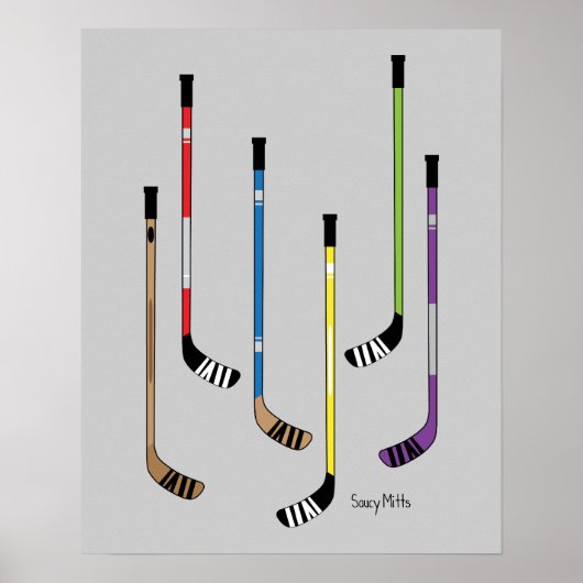 Farbenfrohe Hockeyschläger Poster (Vorne)