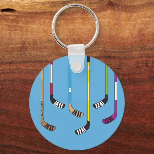 Farbenfrohe Hockeyschläger Schlüsselanhänger (Vorderseite)