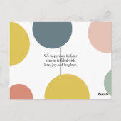 Farbenfrohe HOHO und Foto | Happy Holidays Postcar Postkarte (Rückseite)