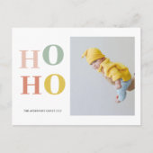 Farbenfrohe HOHO und Foto | Happy Holidays Postcar Postkarte (Vorderseite)