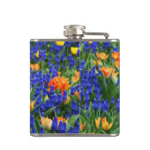 Farbenfrohe Holland Blub Blume Custom Flask Flachmann (Rückseite)