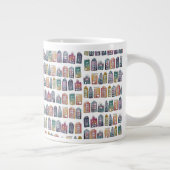 Farbenfrohe holländische Häuser Amsterdam Muster R Jumbo-Tasse (Rechts)