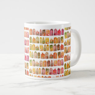 Farbenfrohe holländische Häuser Amsterdamer Must Jumbo-Tasse