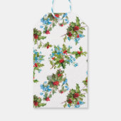 Farbenfrohe Holly and Blue Vergiss Me Nots Geschenkanhänger (Rückseite)