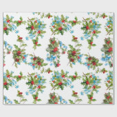 Farbenfrohe Holly and Blue Vergiss Me Nots Geschenkpapier (Flach)