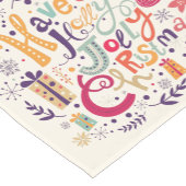 Farbenfrohe Holly Jolly Retro Text Design Kurzer Tischläufer (Ecke)