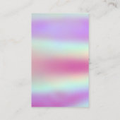 Farbenfrohe holografische Kette und Ohrendarstellu Visitenkarte (Rückseite)